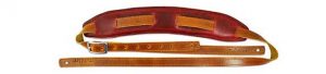 Souldier Saddle Guitar Strap: Plain Leather - Tan on Red
