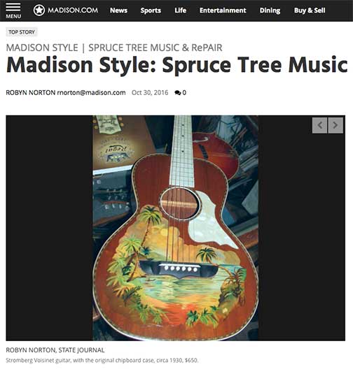 Wisconsin State Journal Feature Story Spruce Tree Music